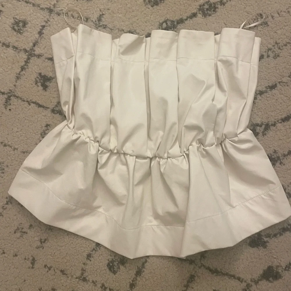 TCEC Alamont Faux Leather Strapless Top - Picture 3 of 6